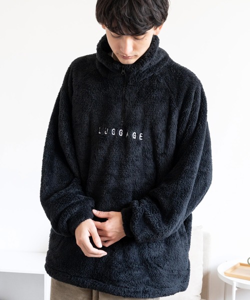 Rocky Monroe（ロッキーモンロー）の「オーバーサイズ ハーフジップダブルフェイスボアフリーストレーナー（スウェット・メンズ・グレー/グリーン/アイボリー/ブラック・M/L）」の10枚目の写真