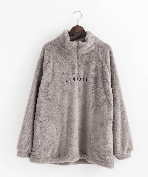 Rocky Monroe（ロッキーモンロー）の「オーバーサイズ ハーフジップダブルフェイスボアフリーストレーナー（スウェット・メンズ・グレー/グリーン/アイボリー/ブラック・M/L）」の21枚目の写真