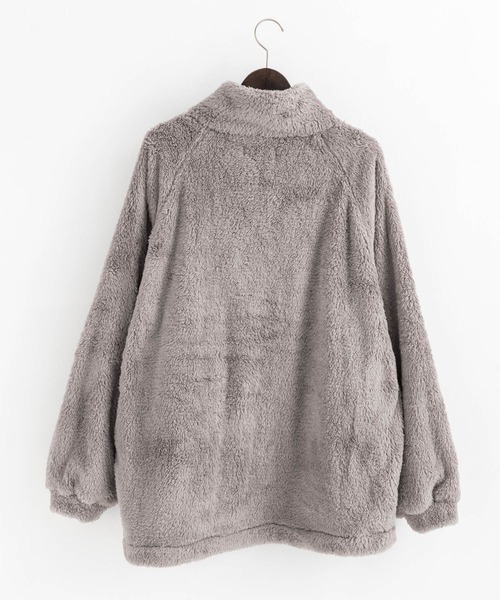 Rocky Monroe（ロッキーモンロー）の「オーバーサイズ ハーフジップダブルフェイスボアフリーストレーナー（スウェット・メンズ・グレー/グリーン/アイボリー/ブラック・M/L）」の22枚目の写真