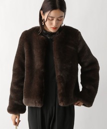 LEPSIM | 【jours heureux】フェイクファーノーカラーコート　976891(ノーカラーコート)