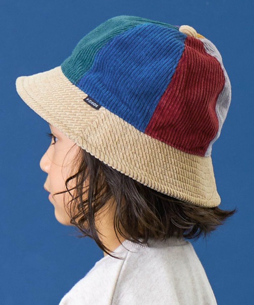F.O.KIDS（エフオーキッズ）の「F.O.KIDS/エフオーキッズ 切替バケットハット ベルハット（ハット・キッズ・チェック/チャコール/ライトグレー・52/50）」の2枚目の写真