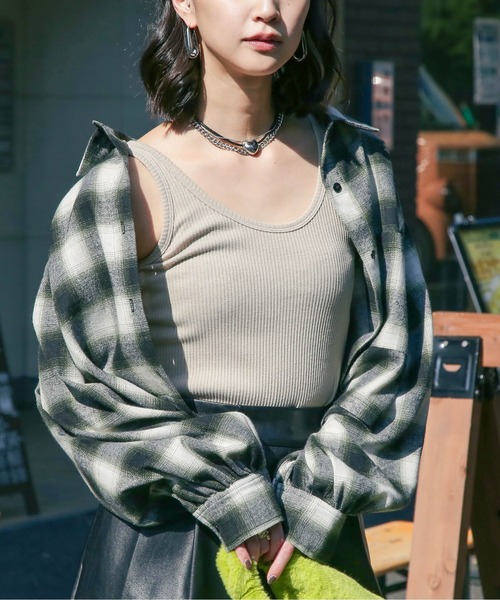 FREE'S MART（フリーズマート）の「◇テレコタンク（タンクトップ・レディース・ホワイト/ブラック/ベージュ・FREE）」の3枚目の写真