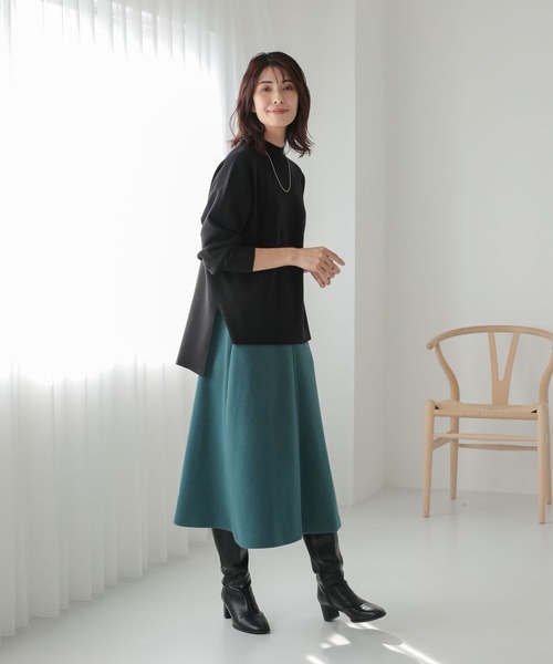 Elura（エルーラ）の「ウールライクフレアスカート（スカート・レディース・グリーン/レッド系その他6/ホワイト・MEDIUM/LARGE）」の4枚目の写真