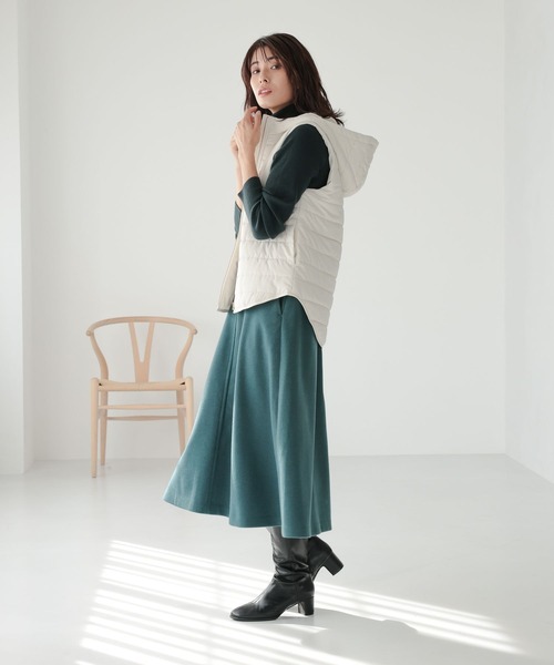 Elura（エルーラ）の「ウールライクフレアスカート（スカート・レディース・グリーン/レッド系その他6/ホワイト・MEDIUM/LARGE）」の5枚目の写真