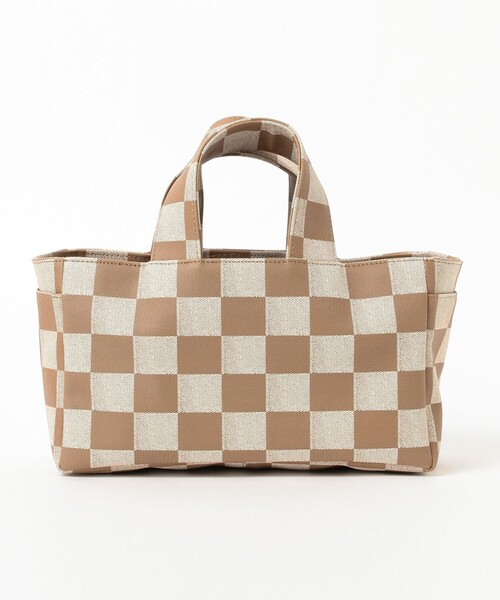 BEAMS BOY（ビームスボーイ）の「maturely / Square Tote（トートバッグ・レディース・ライトブラウン/ブルー・ONE SIZE）」の4枚目の写真