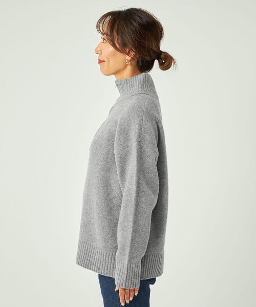 green label relaxing（グリーンレーベルリラクシング）の「【WEB限定】ハーフジップ プルオーバー ニット（ニット/セーター・レディース・オフホワイト/グレー/ブラック・FREE）」の15枚目の写真