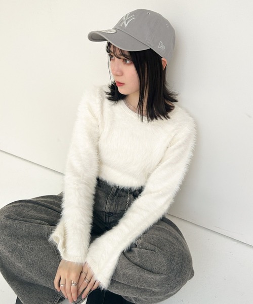 Heather（ヘザー）の「シャギー袖フレアニット  994629（ニット/セーター・レディース・オフホワイト/グレー/ピンク・FREE）」の9枚目の写真