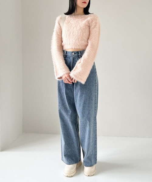 Heather（ヘザー）の「シャギー袖フレアニット  994629（ニット/セーター・レディース・オフホワイト/グレー/ピンク・FREE）」の20枚目の写真