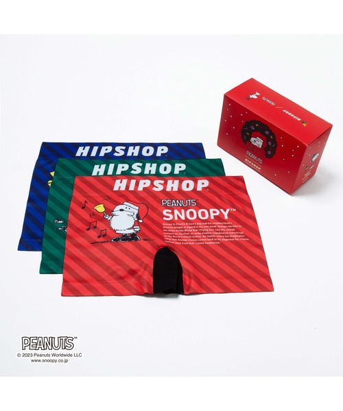 HIPSHOP(ヒップショップ)の「クリスマス限定<PEANUTS>ピーナッツ ホリデーデザイン アンダーパンツ3点セット/メンズ ボクサーパンツ ポリエステルタイプ ギフトボックス/HIPSHOP(ヒップショップ)(ボクサーパンツ・メンズ・A・L/M/LL)」の3枚目の写真