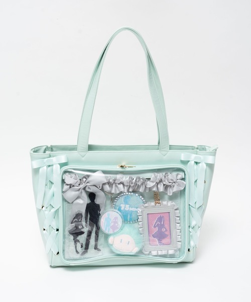 WEGO(ウィゴー)の「WEGO/【Sサイズ】レースアップフレーム痛バッグ【一部店舗限定】(トートバッグ・レディース・ライトパープル/ブラック/ホワイト/ワイン/グレー/サックスブルー/ブラック系その他/グリーン系その他/ピンク・FREE)」の10枚目の写真