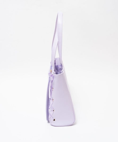 WEGO(ウィゴー)の「WEGO/【Sサイズ】レースアップフレーム痛バッグ【一部店舗限定】(トートバッグ・レディース・ライトパープル/ブラック/ホワイト/ワイン/グレー/サックスブルー/ブラック系その他/グリーン系その他/ピンク・FREE)」の13枚目の写真