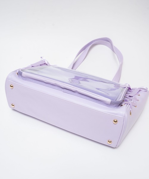 WEGO(ウィゴー)の「WEGO/【Sサイズ】レースアップフレーム痛バッグ【一部店舗限定】(トートバッグ・レディース・ライトパープル/ブラック/ホワイト/ワイン/グレー/サックスブルー/ブラック系その他/グリーン系その他/ピンク・FREE)」の15枚目の写真