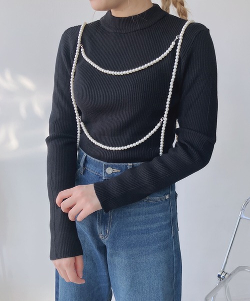 AS KNOW AS plus(アズノゥアズプラス)の「◎アソートビーズハーネス(サスペンダー・レディース・シルバー/ホワイト/ブラック・FREE)」の7枚目の写真