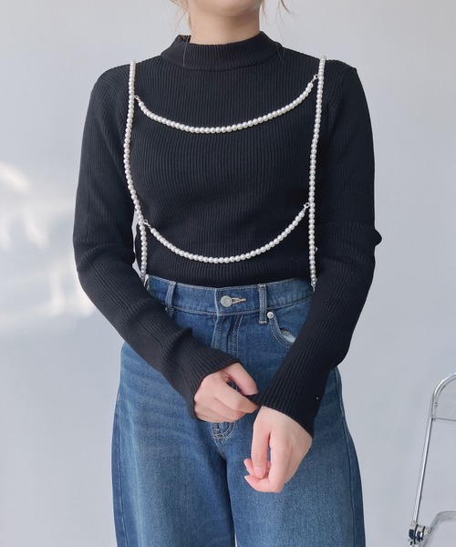 AS KNOW AS plus(アズノゥアズプラス)の「◎アソートビーズハーネス(サスペンダー・レディース・シルバー/ホワイト/ブラック・FREE)」の8枚目の写真