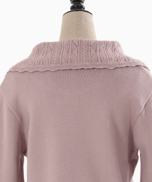 axes femme POETIQUE(アクシーズファムポエティック)の「フラワー刺繍ニットプルオーバー(ニット/セーター・レディース・ピンク/キナリ/グリーン・MEDIUM)」の7枚目の写真