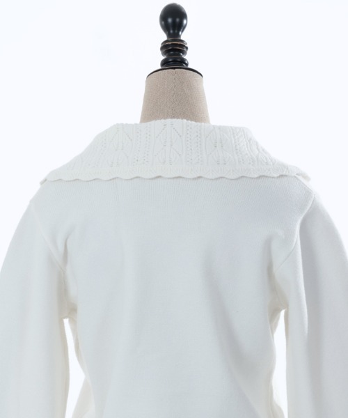 axes femme POETIQUE(アクシーズファムポエティック)の「フラワー刺繍ニットプルオーバー(ニット/セーター・レディース・ピンク/キナリ/グリーン・MEDIUM)」の16枚目の写真