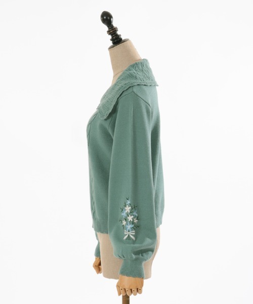 axes femme POETIQUE(アクシーズファムポエティック)の「フラワー刺繍ニットプルオーバー(ニット/セーター・レディース・ピンク/キナリ/グリーン・MEDIUM)」の22枚目の写真