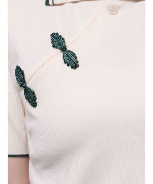 jouetie(ジュエティ)の「チャイナポロトップス(ポロシャツ・レディース・ブラック/オフホワイト/ピンク/ブルー/アイボリー/ネイビー・MEDIUM)」の16枚目の写真