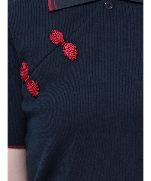 jouetie(ジュエティ)の「チャイナポロトップス(ポロシャツ・レディース・ブラック/オフホワイト/ピンク/ブルー/アイボリー/ネイビー・MEDIUM)」の20枚目の写真