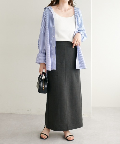 DISCOAT（ディスコート）の「テックリネンナロースカート（スカート・レディース・ライトグレー/オレンジ/チャコールグレー・LARGE/SP/MT/SMALL/MEDIUM）」の8枚目の写真