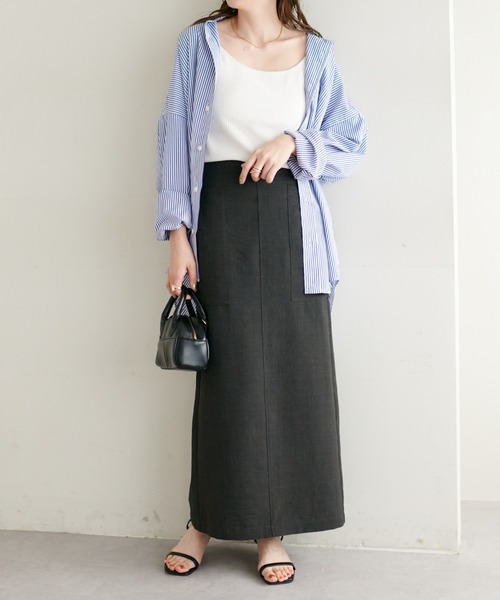 DISCOAT（ディスコート）の「テックリネンナロースカート（スカート・レディース・ライトグレー/オレンジ/チャコールグレー・LARGE/SP/MT/SMALL/MEDIUM）」の10枚目の写真