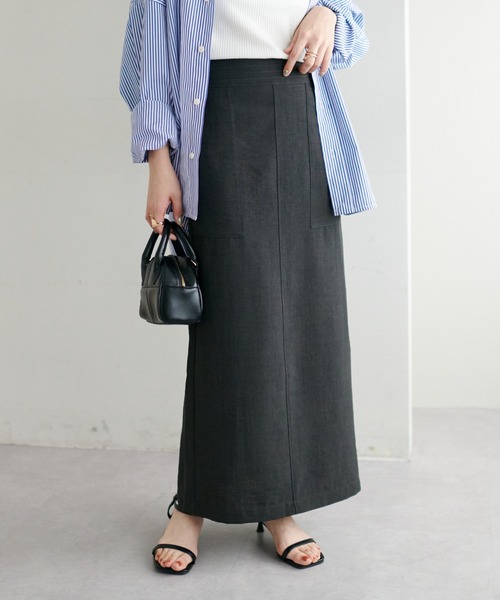 DISCOAT（ディスコート）の「テックリネンナロースカート（スカート・レディース・ライトグレー/オレンジ/チャコールグレー・LARGE/SP/MT/SMALL/MEDIUM）」の4枚目の写真