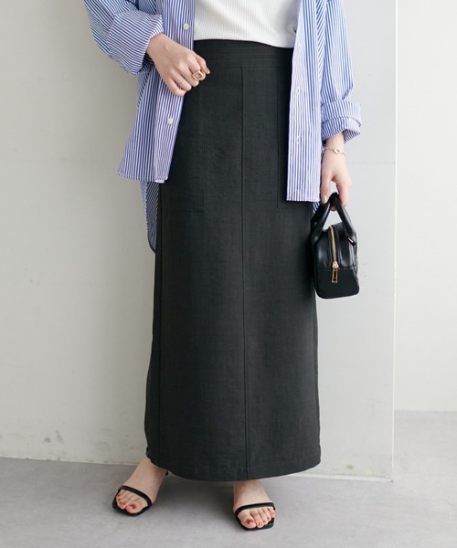 DISCOAT（ディスコート）の「テックリネンナロースカート（スカート・レディース・ライトグレー/オレンジ/チャコールグレー・LARGE/SP/MT/SMALL/MEDIUM）」の5枚目の写真