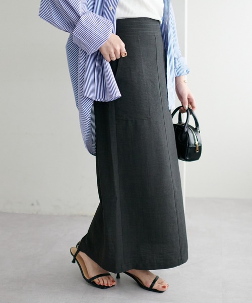 DISCOAT（ディスコート）の「テックリネンナロースカート（スカート・レディース・ライトグレー/オレンジ/チャコールグレー・LARGE/SP/MT/SMALL/MEDIUM）」の6枚目の写真