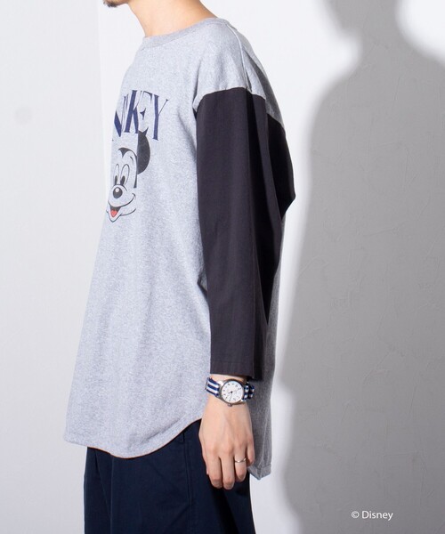 GOOD ROCK SPEED(グッドロックスピード)の「【GOOD ROCK SPEED/グッドロックスピード】別注ミッキー / プリント ベースボールTシャツ 7分袖 / MICKEY(Tシャツ/カットソー・メンズ・ライトグレー/ホワイト・M/L)」の18枚目の写真