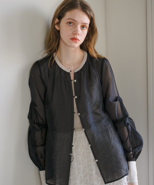 トップス idem / organdy sheer blouse idem / organdy sheer blouse