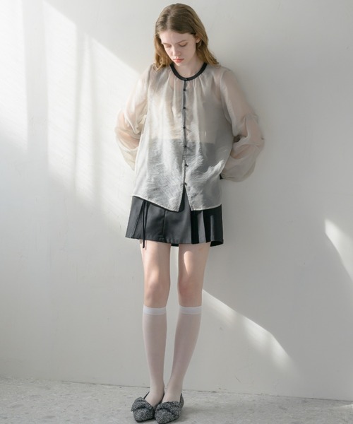 idem（イデム）の「organdy sheer blouse/オーガンジーシアー
