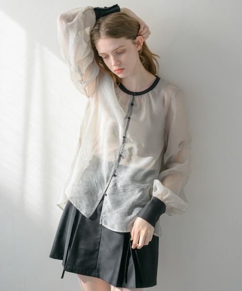 idem（イデム）の「organdy sheer blouse/オーガンジーシアーブラウス 