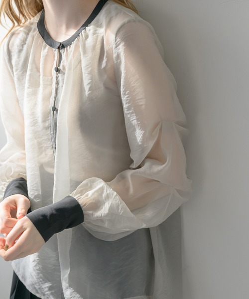 idem（イデム）の「organdy sheer blouse/オーガンジーシアー