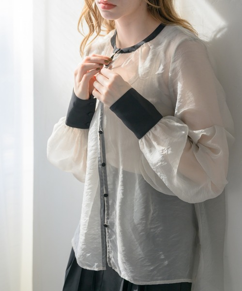 idem（イデム）の「organdy sheer blouse/オーガンジーシアー