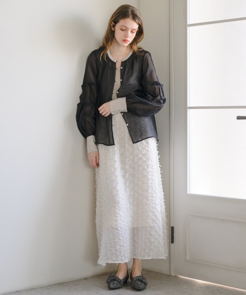 トップス idem / organdy sheer blouse idem（イデム）の「organdy sheer blouse/オーガンジーシアー