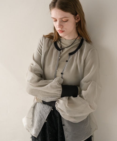idem（イデム）の「organdy sheer blouse/オーガンジーシアー