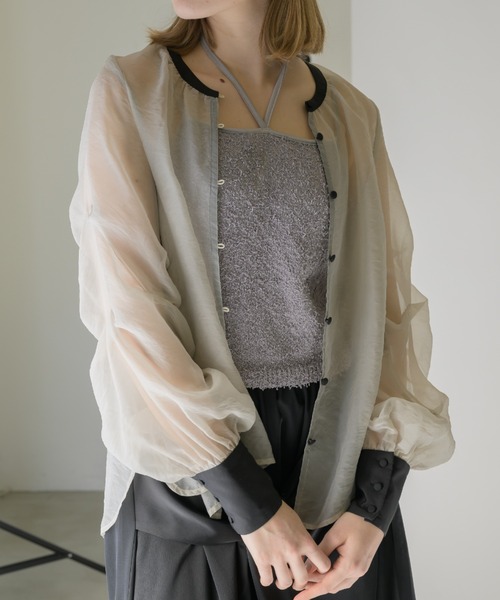 トップス idem / organdy sheer blouse idem / organdy sheer blouse