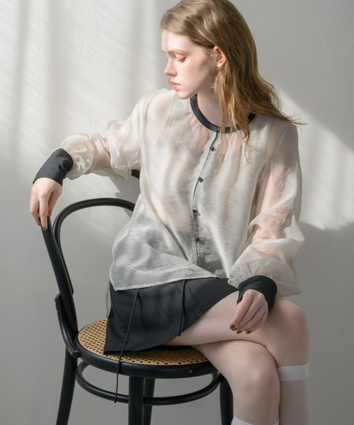 idem（イデム）の「organdy sheer blouse/オーガンジーシアー
