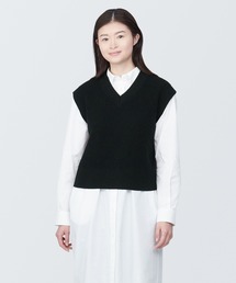 無印良品 | 婦人　洗える畦編みショート丈Ｖネックベスト(ベスト)