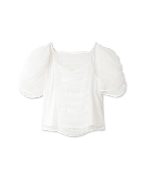 SNIDEL（スナイデル）の「ギャザーパフスリチュールTOPS（Tシャツ/カットソー・レディース・ライトブルー/ブラック/アイボリー・FREE）」の19枚目の写真