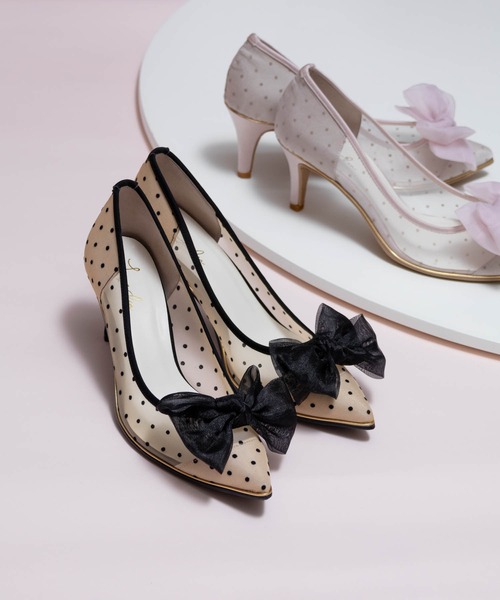 Launa lea(ラウナレア)の「リボンチュールヒールパンプス(0556)(パンプス・レディース・ブラック/ベージュ/ライラック・24.5cm/25.0cm/22.0cm/22.5cm/23.0cm/23.5cm/24.0cm)」の5枚目の写真