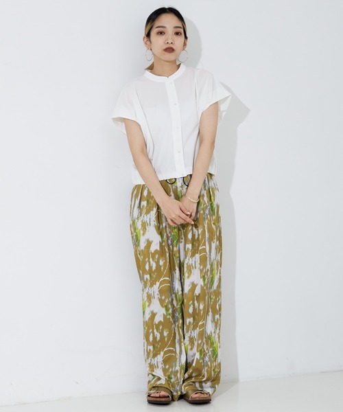 NOMINE(ノミネ)の「フレンチ ショートシャツ(シャツ/ブラウス・レディース・ホワイト/グレイッシュブルー/ブラック・フリー)」の6枚目の写真