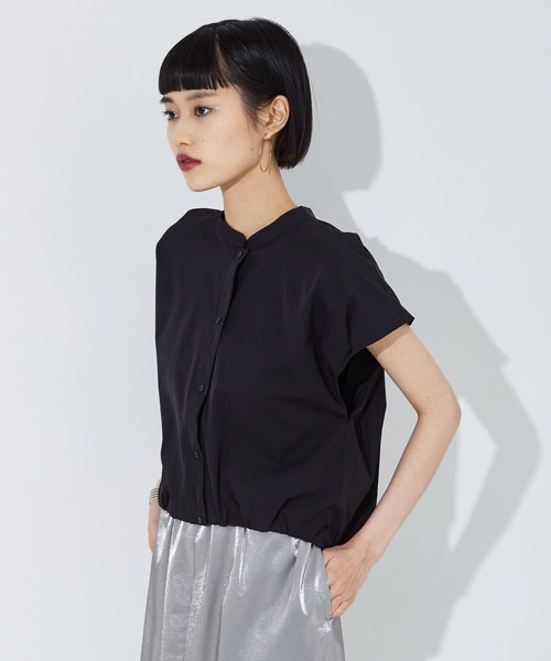 NOMINE(ノミネ)の「フレンチ ショートシャツ(シャツ/ブラウス・レディース・ホワイト/グレイッシュブルー/ブラック・フリー)」の11枚目の写真