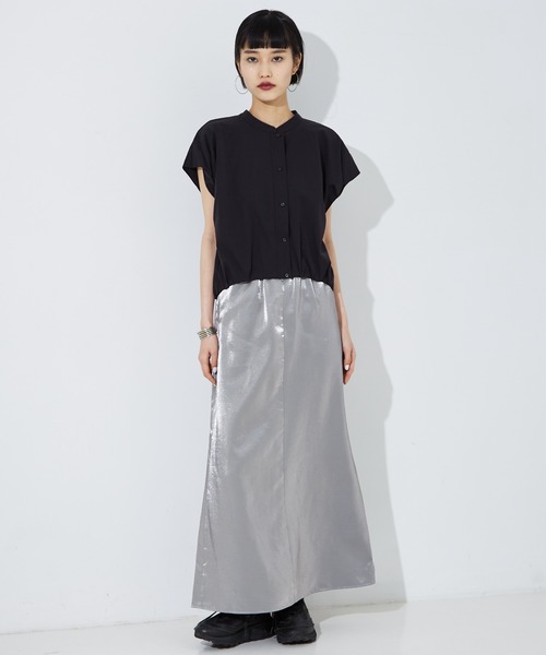 NOMINE(ノミネ)の「フレンチ ショートシャツ(シャツ/ブラウス・レディース・ホワイト/グレイッシュブルー/ブラック・フリー)」の20枚目の写真