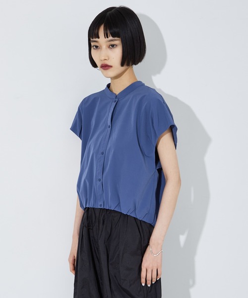 NOMINE(ノミネ)の「フレンチ ショートシャツ(シャツ/ブラウス・レディース・ホワイト/グレイッシュブルー/ブラック・フリー)」の18枚目の写真