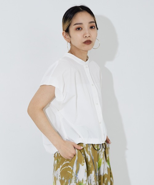 NOMINE(ノミネ)の「フレンチ ショートシャツ(シャツ/ブラウス・レディース・ホワイト/グレイッシュブルー/ブラック・フリー)」の17枚目の写真