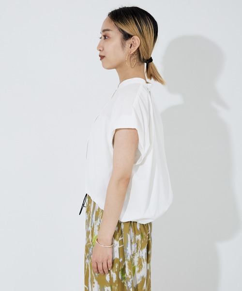 NOMINE(ノミネ)の「フレンチ ショートシャツ(シャツ/ブラウス・レディース・ホワイト/グレイッシュブルー/ブラック・フリー)」の14枚目の写真