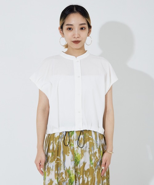 NOMINE(ノミネ)の「フレンチ ショートシャツ(シャツ/ブラウス・レディース・ホワイト/グレイッシュブルー/ブラック・フリー)」の8枚目の写真