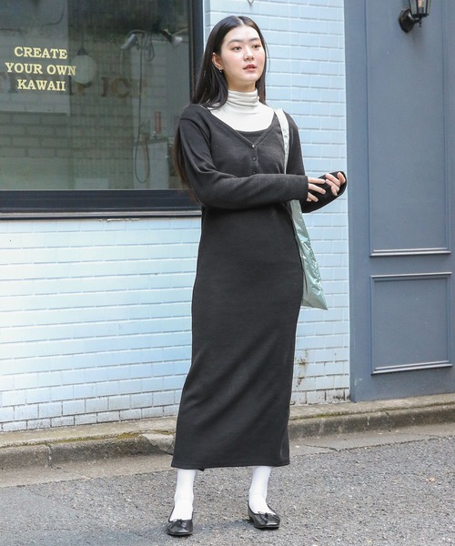 3.3 Field Trip (3.3フィールドトリップ)の「3.3 Field Trip/ニットワンピース(SET) 2100050(ワンピース・レディース・グレー/ブラック・FREE)」の21枚目の写真