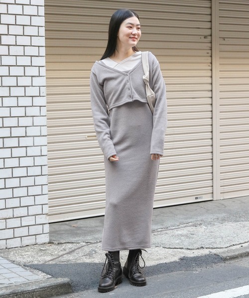 3.3 Field Trip (3.3フィールドトリップ)の「3.3 Field Trip/ニットワンピース(SET) 2100050(ワンピース・レディース・グレー/ブラック・FREE)」の18枚目の写真